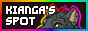 Kianga's Spot A small button with a rainbow outline, the text “Kianga’s Spot” in a white pixel font, and a small part of my black jaguar icon in the background